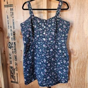 No Boundaries Floral Denim Button-Up Dress